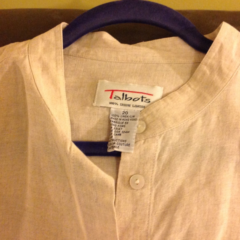 Women's No Collar Linen Shirt size 20